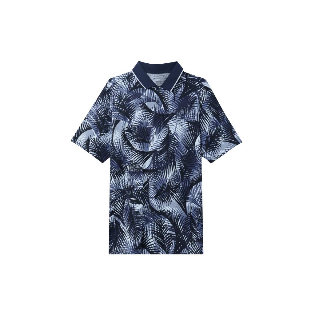Under Armour SS23 Iso-Chill Printed Golf Polo Men Tops Navy-Blue 1377367-410