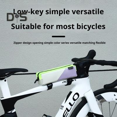 Bicycle Top Tube Bag Waterproof Large Capacity Zipper MTB Road Mountain Bicycle Front Frame Storage Pouch Cycling Bike Accessories