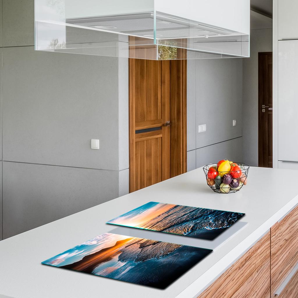 2x GLASS PROTECTIVE PLATE FOR STOVE 40x52 SEA
