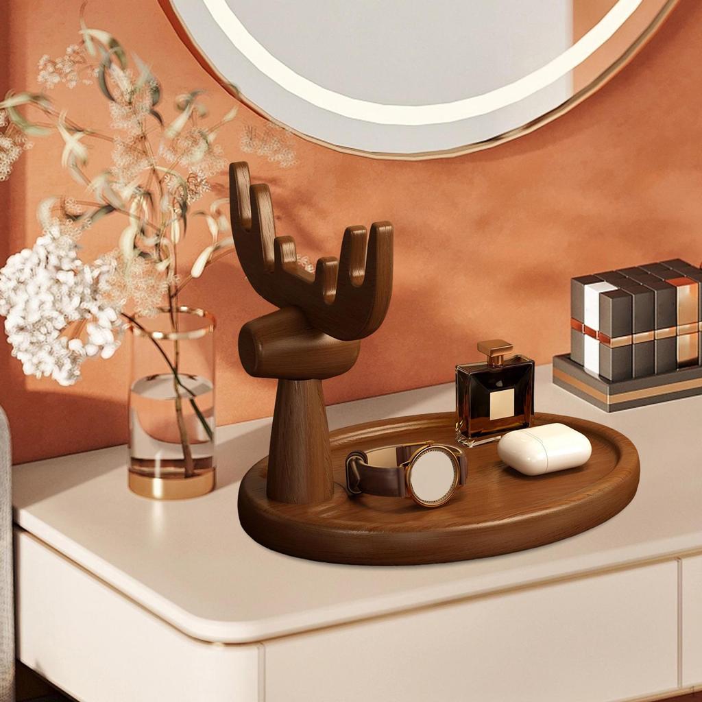 Key Holder for Entryway Table Jewelry Storage Organizer Desktop Multifunctional Wooden Rack