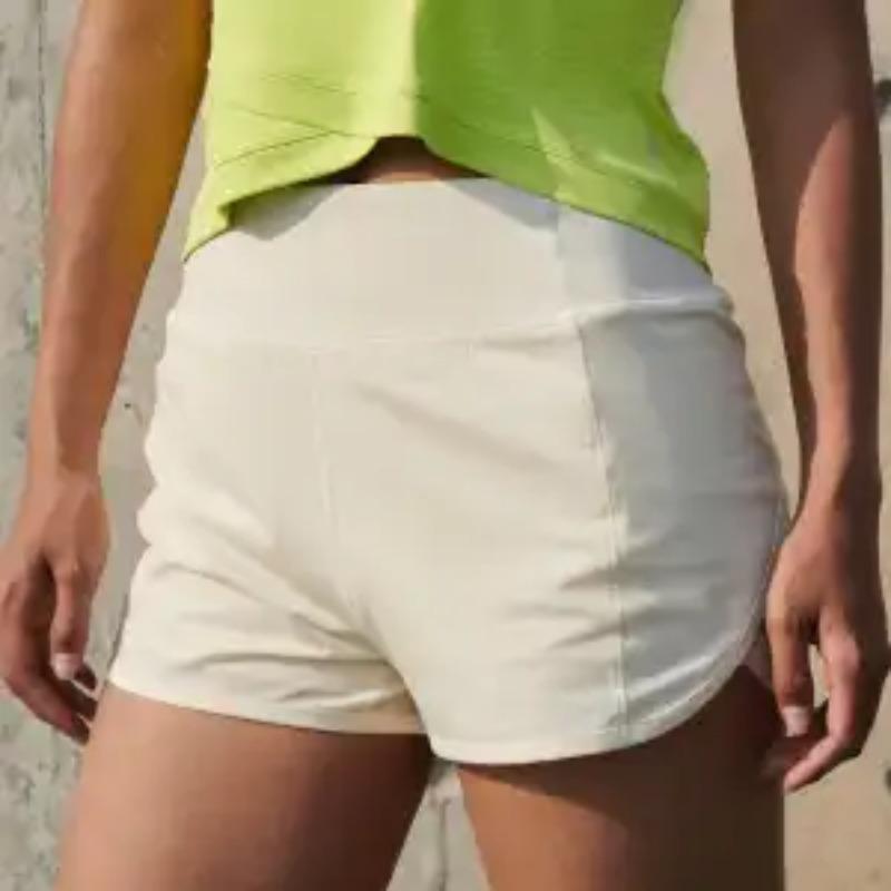 Women's Red High Waist Quick Dry Running Shorts With Liner Athletic Sports Shorts