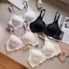 Women's Seamless Wire-Free Soft Support Bra with Fixed Cups and Breathable Yarn.