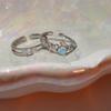 Advanced Moonstone Stacked Wearing Niche Design Cold Wind Crown Trend Adjustable Opening Ring Personality