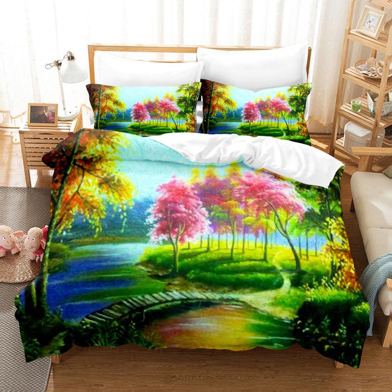 Bedding Kit Oil Painting Starry Sky Pattern Two-Piece Set 3D Digital Printing Three-Piece Set