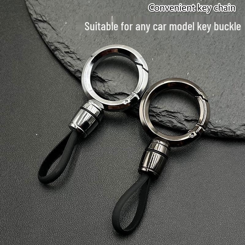 Simple Alloy Car Keychain Pendant for Men & Women – Anti-Loss Lanyard for Keys