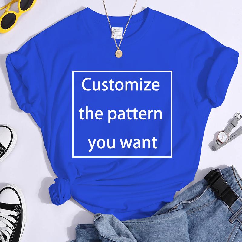 2024 Fashion Customized TShirts Women Men Harajuku Vneck Tshirt Summer Short Sleeve Tops Tees DIY Graphics Unisex Shirts