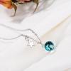 Sterling Color Fantastic Blue Crystal Stone For Women Planet Star Pendant Necklaces Clavicle Chain Necklaces Jewelry S N299Trendy Pendant