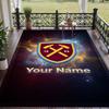 Benutzerdefinierter Teppich mit Aufdruck West Ham United FC Rutschfester Bodenbelag Für Wohnzimmerdekoration