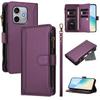 Wallet Case for 600 Lite 5G - Leather/PU, Purple, With Card Holder