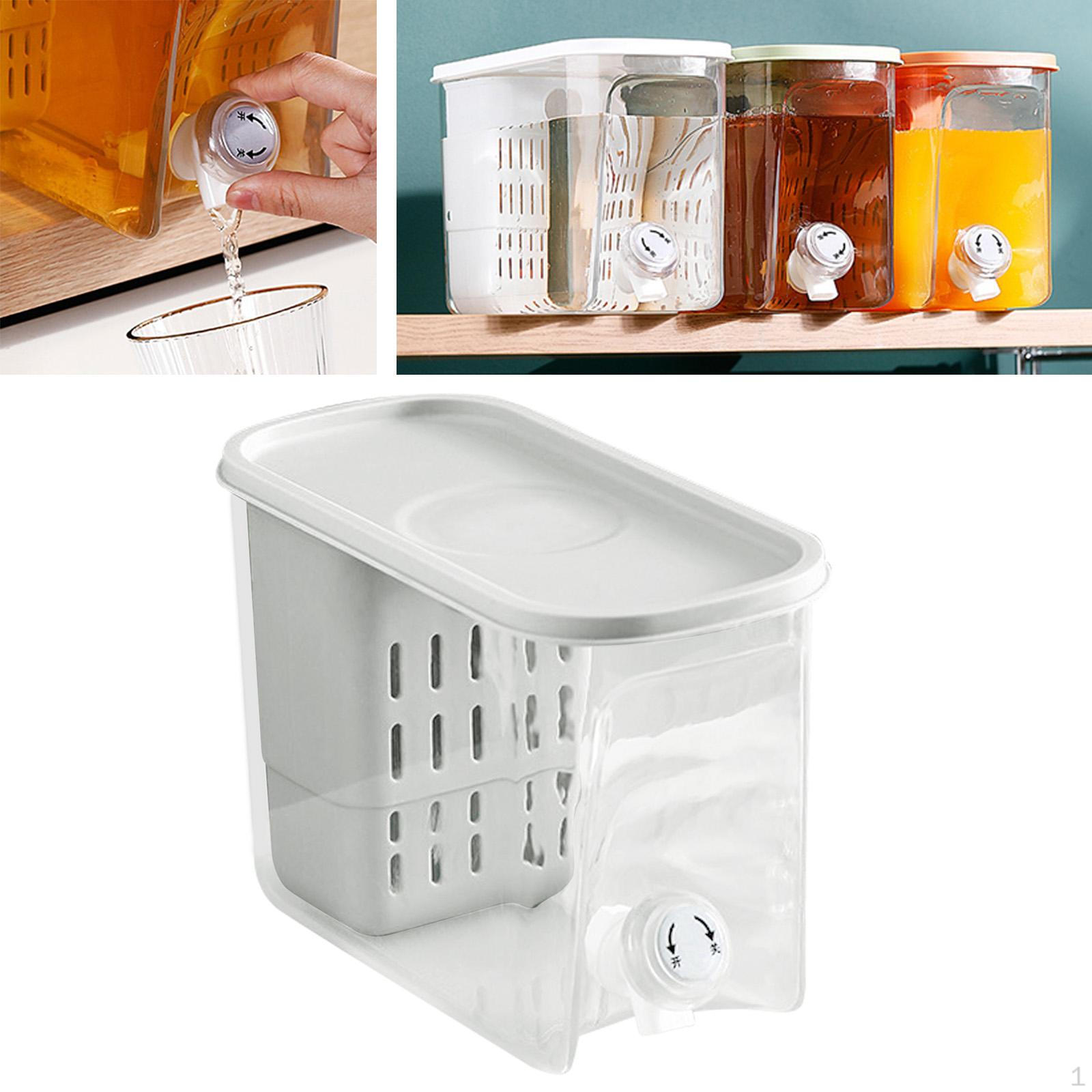 

Iced Beverage Dispenser Barrel Tea Lemonade Cans Jug Beer Pitcher with Filter Teapot Cold Water білий