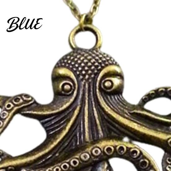 Beautiful Octopus Pendant Vintage Necklace Punk Charm Retro Detailed Jewelry