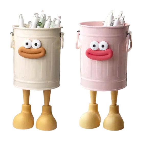 Cartoon Pen Holder Sausage Mouth Storage Bucket Large Capacity Student Desktop Storage Box Desk Organizer for Office Home