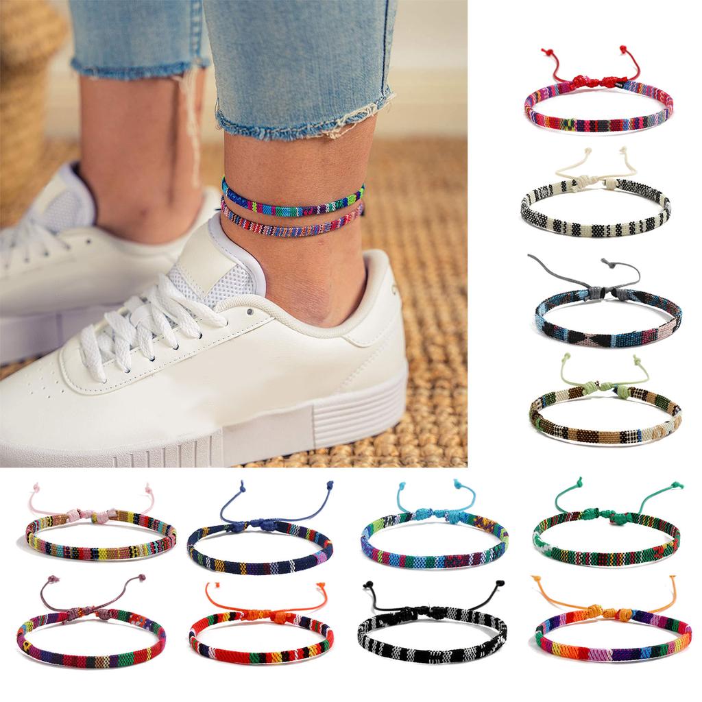 Pack of 12 Bohemian Cotton Linen Woven Bracelet Elegant Bracelets Accessory Wrist Ornament for Fashion Forward Women