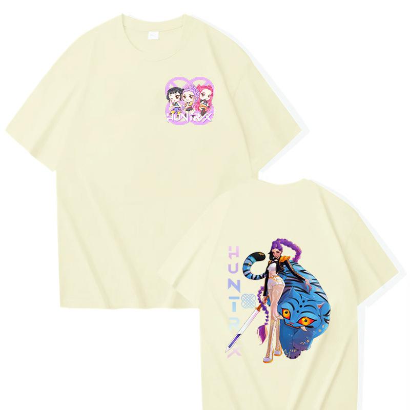 15 Colors K-Pop Demon Hunters T-Shirts Demonic Emblem Tee Shirt for Men Y2K Funny Plus Size Short Sleeve Clothes