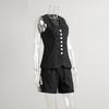 Set Estivo da Donna in Cotone e Lino 2 Pezzi Casual da Pendolare Gilet Gilet + Pantaloncini