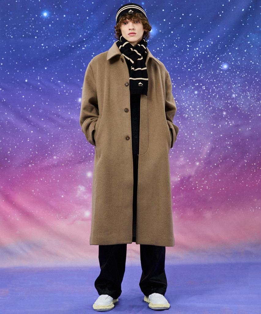 Waikei Balmacaan Oversized Wool Coat Ash Brown