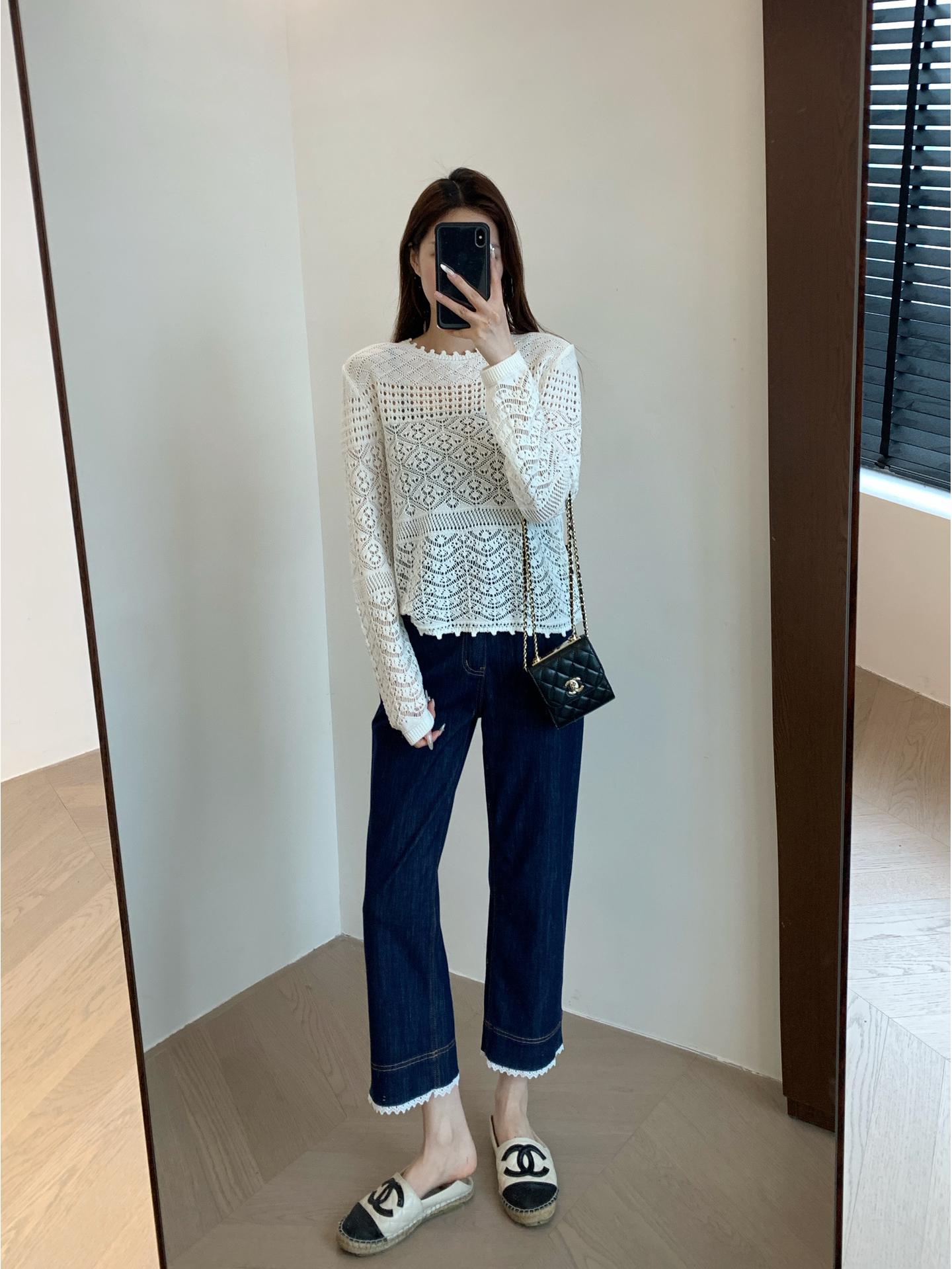 

Весенние брюки-сигареты из циншуйского синего кружева длиной 9/10: Джинсы слим, прямого кроя, тянущиеся в четырех направлениях Large темно-синий