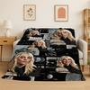 Famosa Cantante Billie Eilish Star Morbida Coperta Plaid in Flanella, Coperta Calda e Accogliente per Letto, Divano, Divanetto, Camera da Letto, Soggiorno, Viaggio