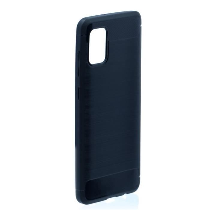 Coque souple - Samsung - Galaxy A31 - Noir - Effet carbone brossé - Protection résistante