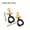 Bohemian Geometric Resin and Metal Oval Earrings with Rope Detail for Women