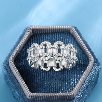 Luxury   Ring for Women's Geometric Wedding Ring Bridal Ring Zircon Stone Engagement Engagement Ring Girl