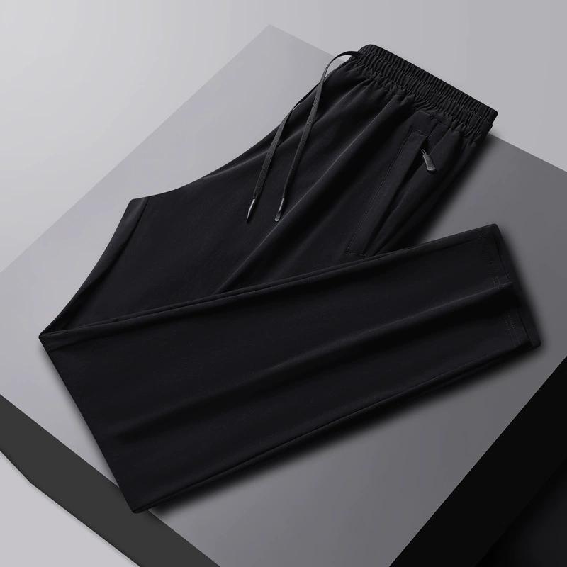 

Dingmao Summer Ice Silk быстросохнущие повседневные брюки для мужчин, тонкие прямые брюки, дышащие, большого размера, свободный крой, спортивные брюки до щиколотки для мужчин L