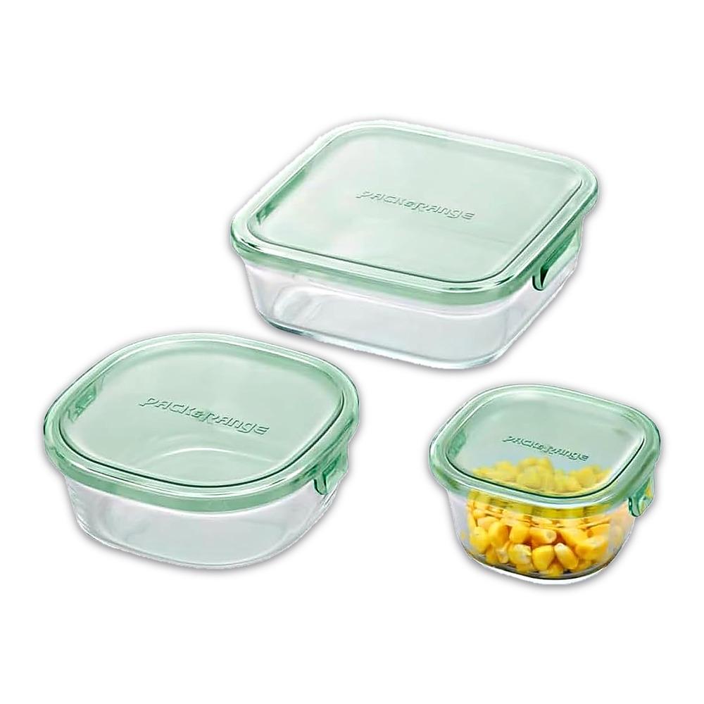 iwaki Pack & Range Square Glass Food Storage Containers Heat Resistant Microwave Safe PS-PRN-11W
