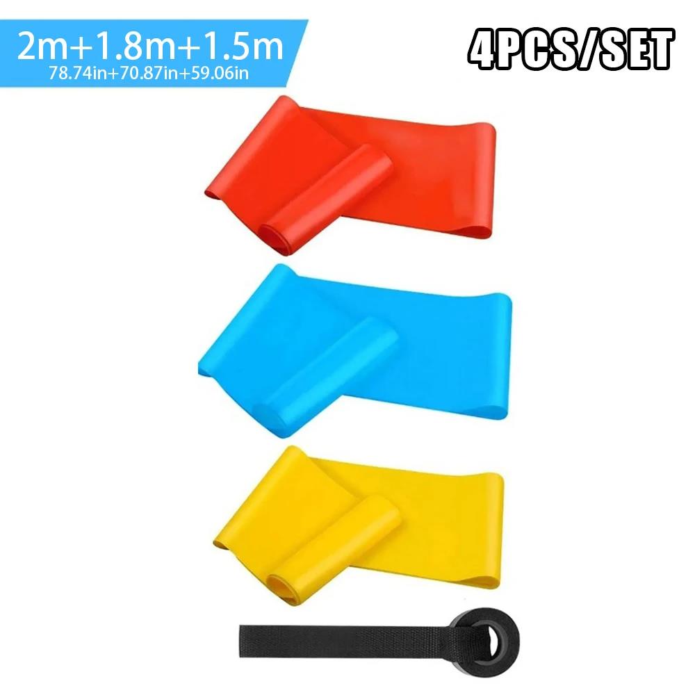 4Pcs/Set Elastic Fitness Bands Resistance Bands Tapes Yoga Pilates Crossfit Stretching Muscular Work Out Equipment 3