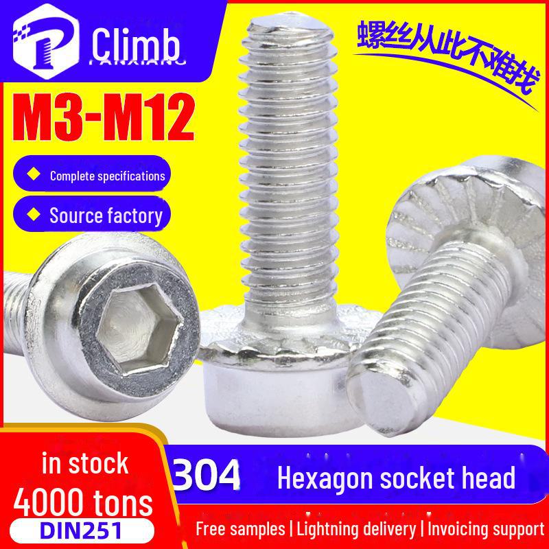 

Болт с шестигранной головкой и фланцем из нержавеющей стали M6 DIN251 304 M3*5