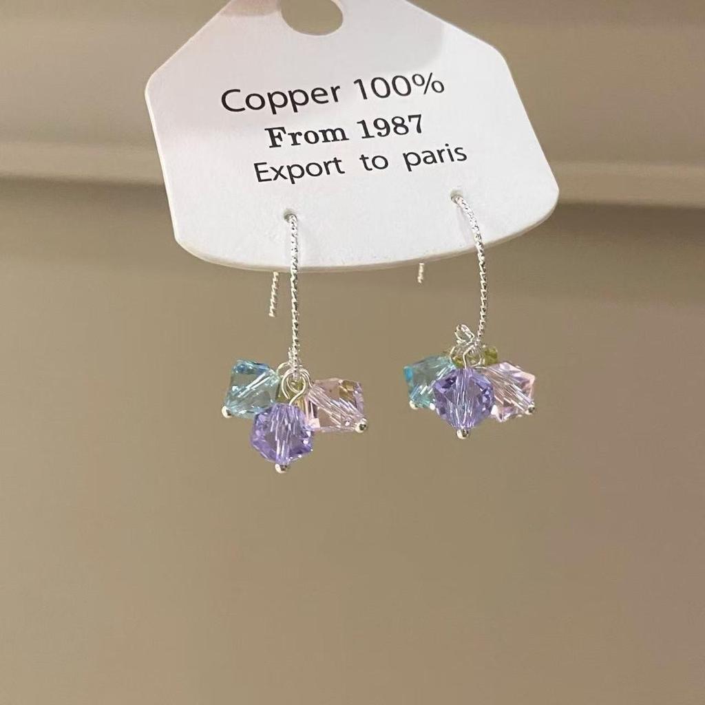 Dopamine Color Crystal Ball Multi-Wear Earrings - Sweet, High-End Ear Hook Design