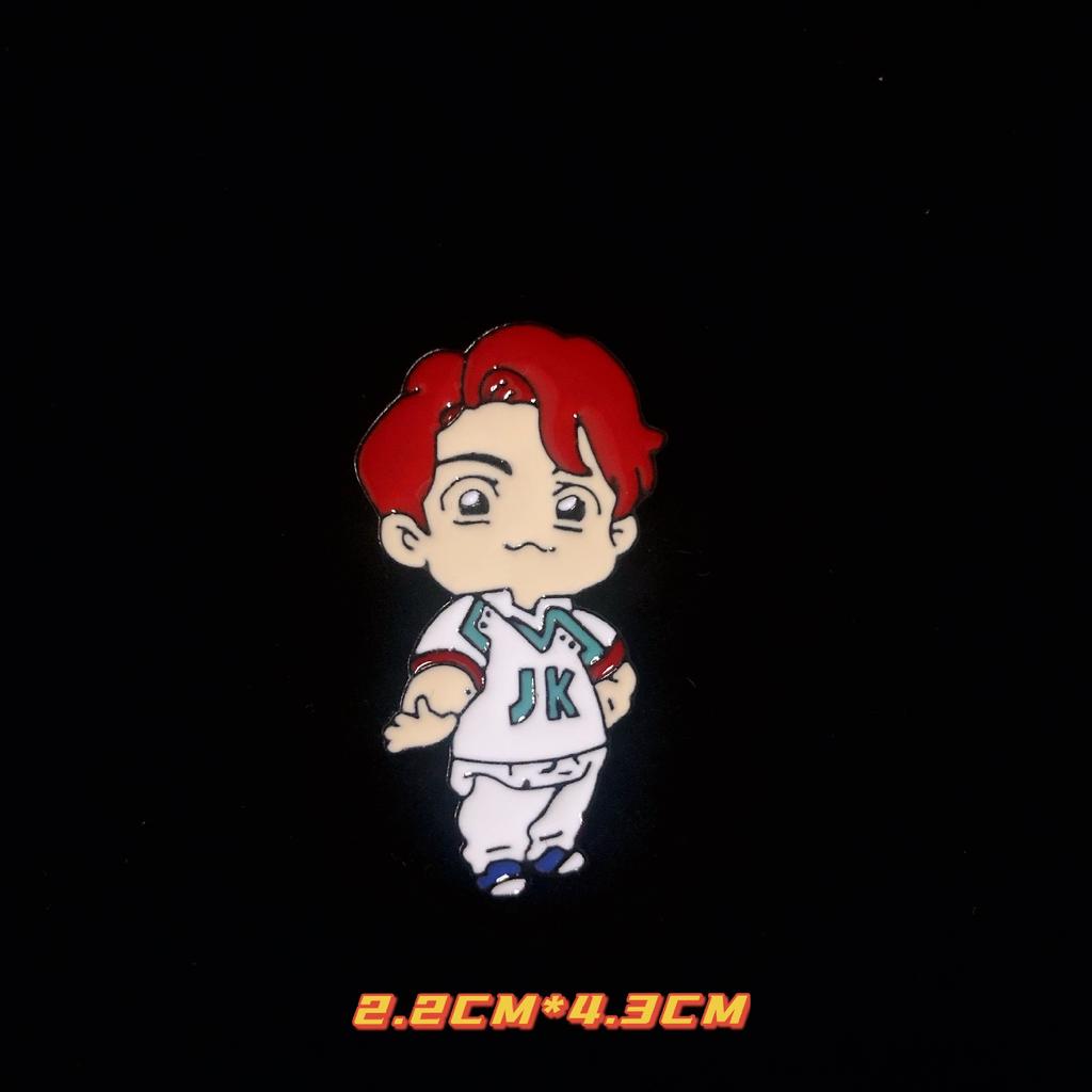 BTS Cute Cartoon Pins, Bangtan Boys Cartoon Character Metal Brooches, Kpop ARMY Fans Lapel Badges for Backpack & Clothing