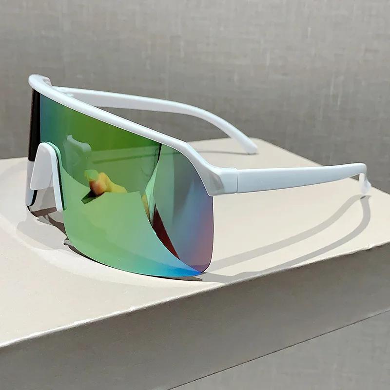 

Oversized Half Frame Sunglasses Women For Men Luxury Brand Designer Vintage Sun Glasses Punk Ski Windproof Outdoor Sport Goggles