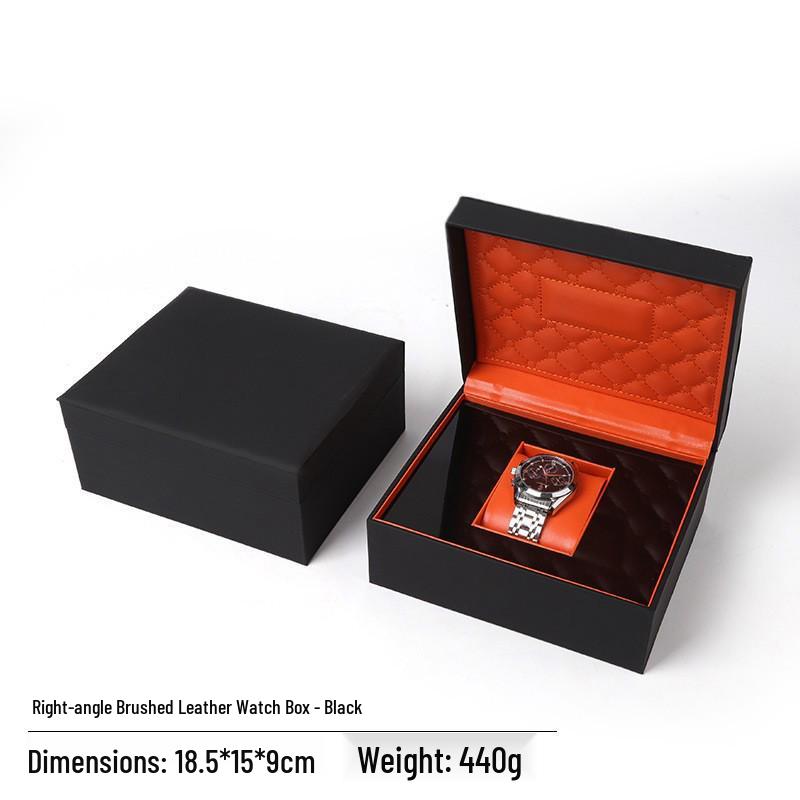 Frosted PU Flip-Top Watch and Jewelry Storage Box