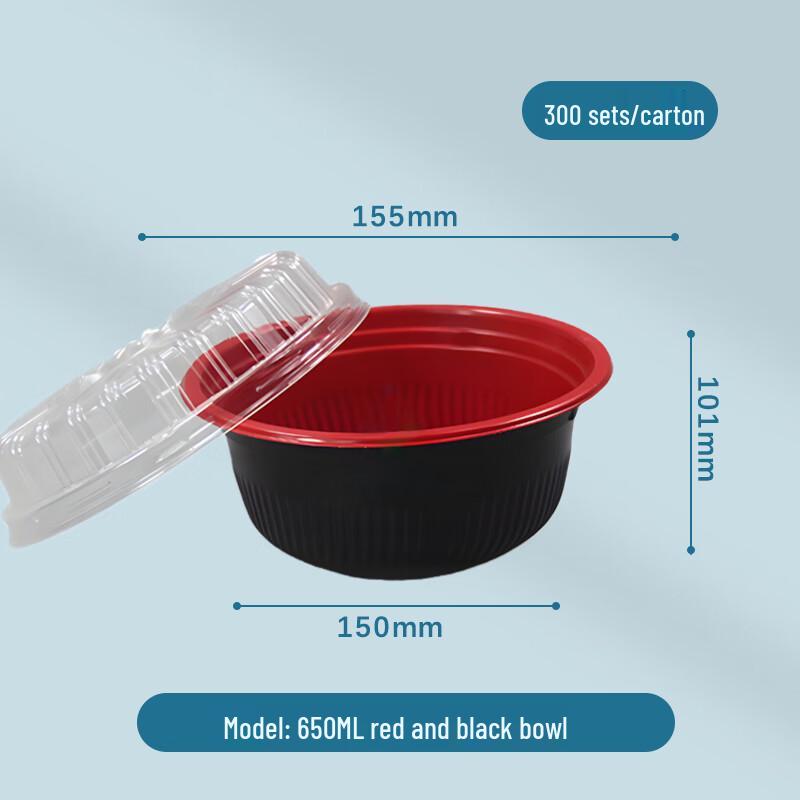 Xinpaike 650ml Disposable Round Meal Box with PS Lid