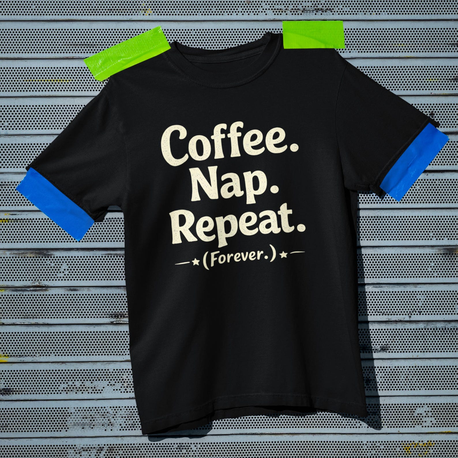 Coffee Nap Repeat Forever Shirt, Funny Lazy Day Tee, Comfort Colors 1717, Minimalist Vintage Distressed, Cozy Coffee Lover Gift XL