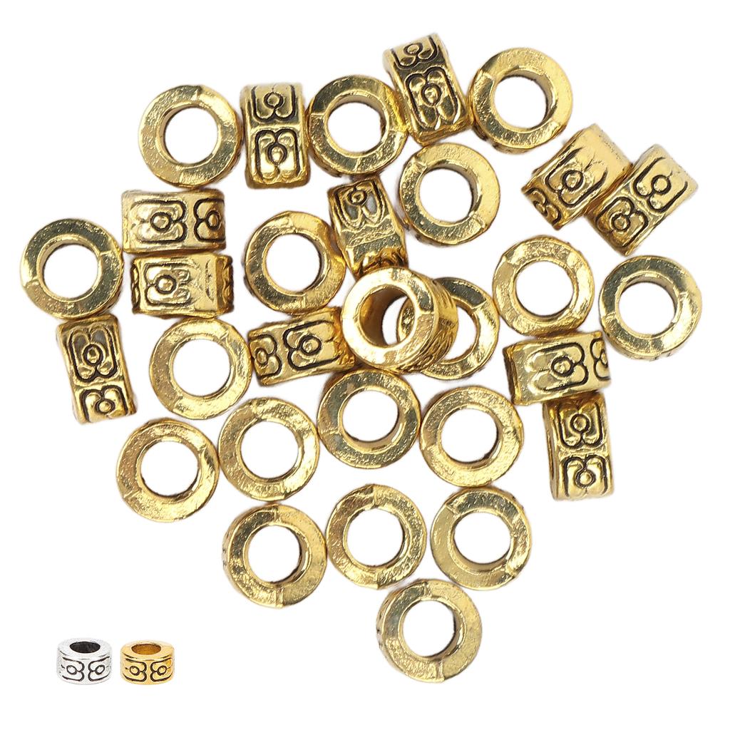 30 ks módní korálky do vousů, slitinové korálky na zaplétání vlasů, šperky, náramky, doplňky