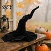 Kapelusz Czarownicy do Cosplayu, Kapelusz Czarodzieja na Halloween, Stożek dla Dorosłych i Dzieci z Pajęczyną i Gwiazdą Dekoracyjną, Rekwizyt Kostiumu na Imprezę Gotycką, Akcesorium na Halloween
