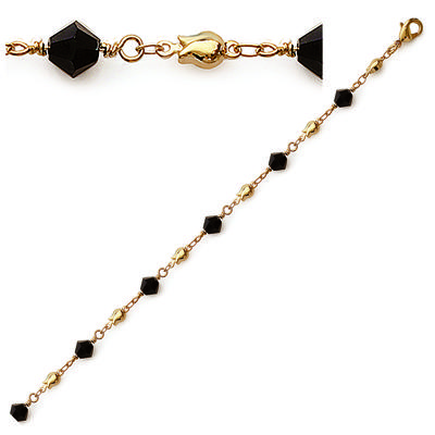 [C7275] - Gold Plated Bracelet 'Clara' Black Gold - 7 Mm