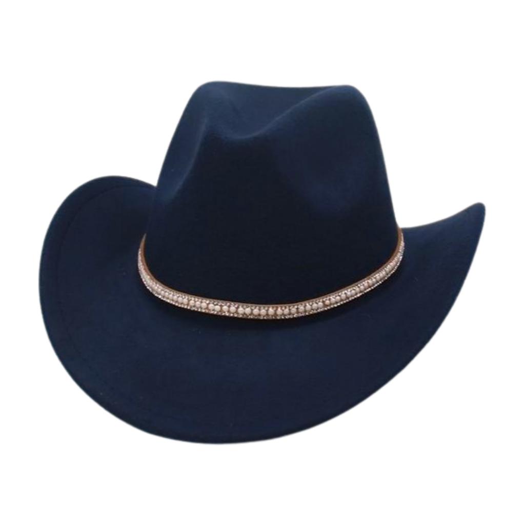 Tibetan Jazz Hat Woolen Shiny Belt Celebrity Style Retro Cowboy Hat Western Cowboy Hat
