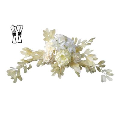 Guirlande de fleurs artificielles 60 x 25 cm Tissu de soie Décoration florale pour panneau de bienvenue de mariage