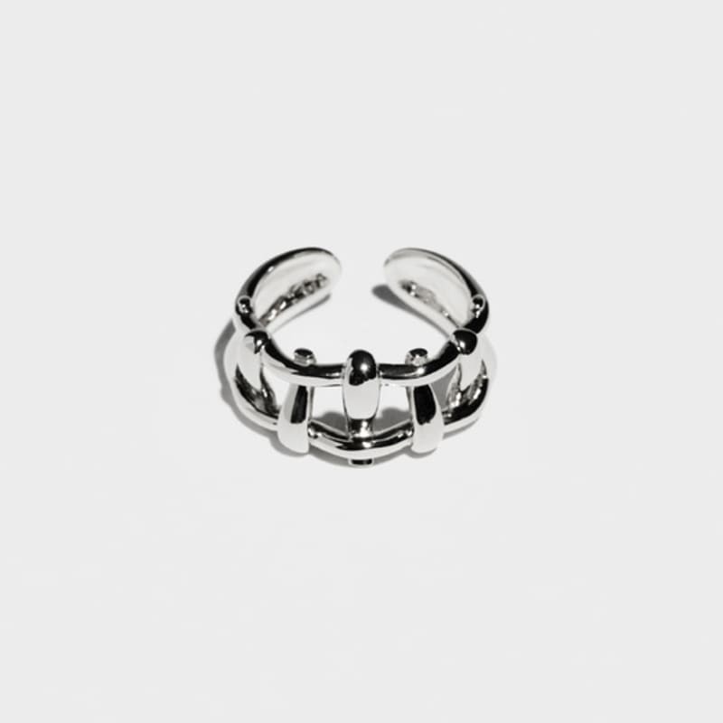 BONAFIDE JEWELRY Multi Hash Tag Open Ring (Silver)