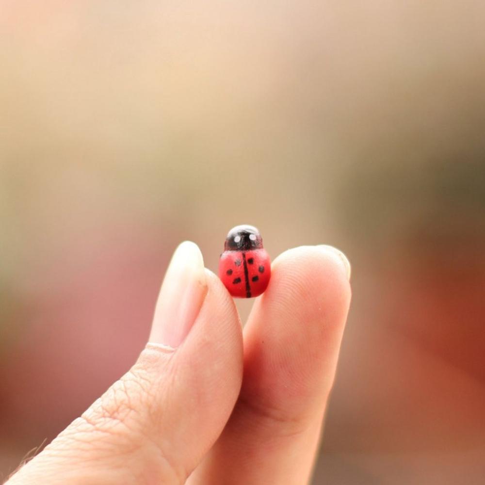 Simulation Kinder Spielzeug Bonsai Dekor Feengarten Landschaft Marienkäfer Figuren Holzkunst