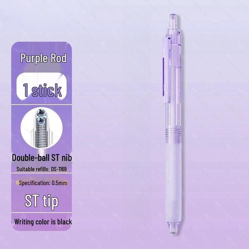 Zhibi DS-0179 Push-Type Gel Pen 0.5mm, Black, Quick-Drying, Silent, Smooth Tip for Practice.