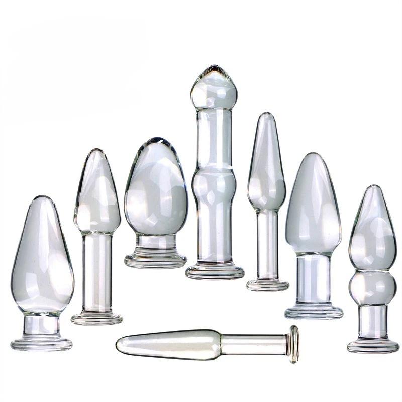 Transparent Anal Plug Butt Plug Erotic Butt Stimulation Glass Sex Toys for Women Men Masturbation Prostate Massager