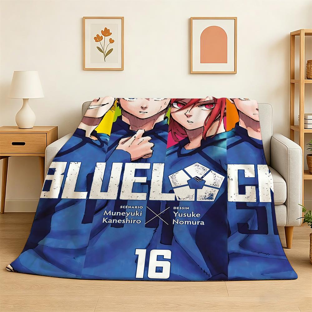 Classic comics Blue Lock Throw 240g Flannel Blanket Lightweight Soft Skin-friendly Summer Thin Throw Blanket 75X95CM
