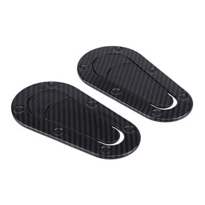 2 Pezzi Adesivo Universale Decorativo con Serratura per Cofano Auto Decalcomanie per Cofano Auto (Fibra di carbonio nera)