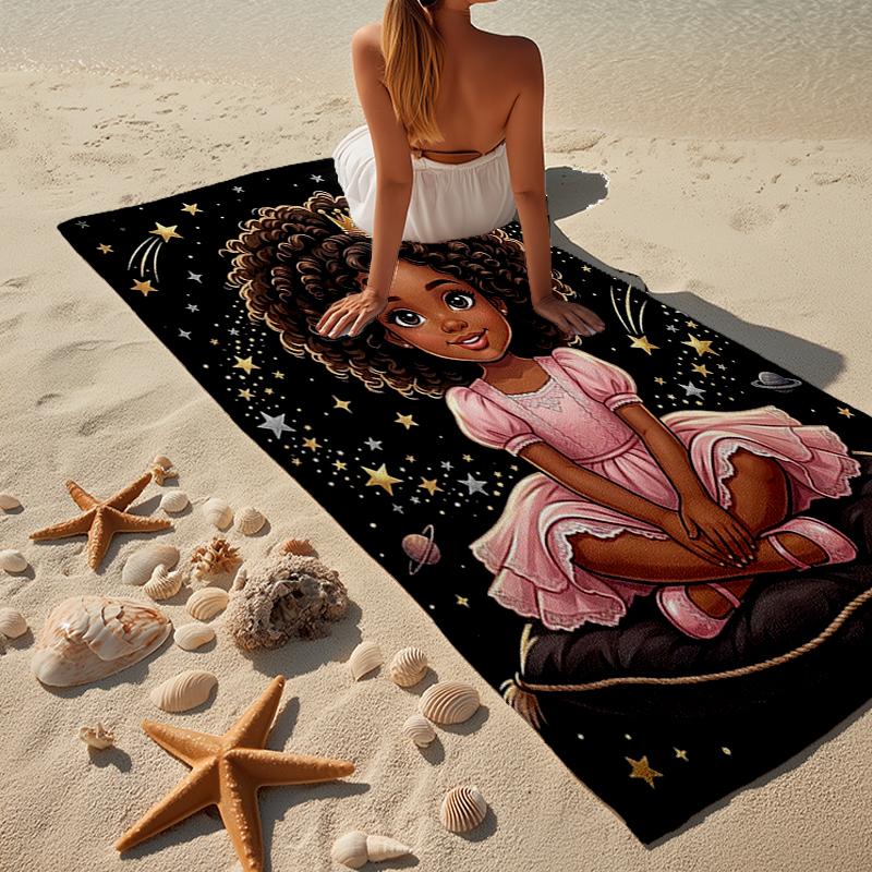 Galactic Princess Adventure Beach Towel, Super Soft Microfiber, Gift for Her/Him, Birthday, for Pool, Beach, Travel, Home Decor Fan gifts