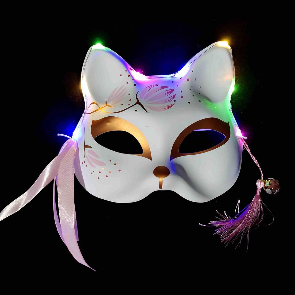 Japanese Style Fox Mask - Half-Face Anime Cosplay for Women
