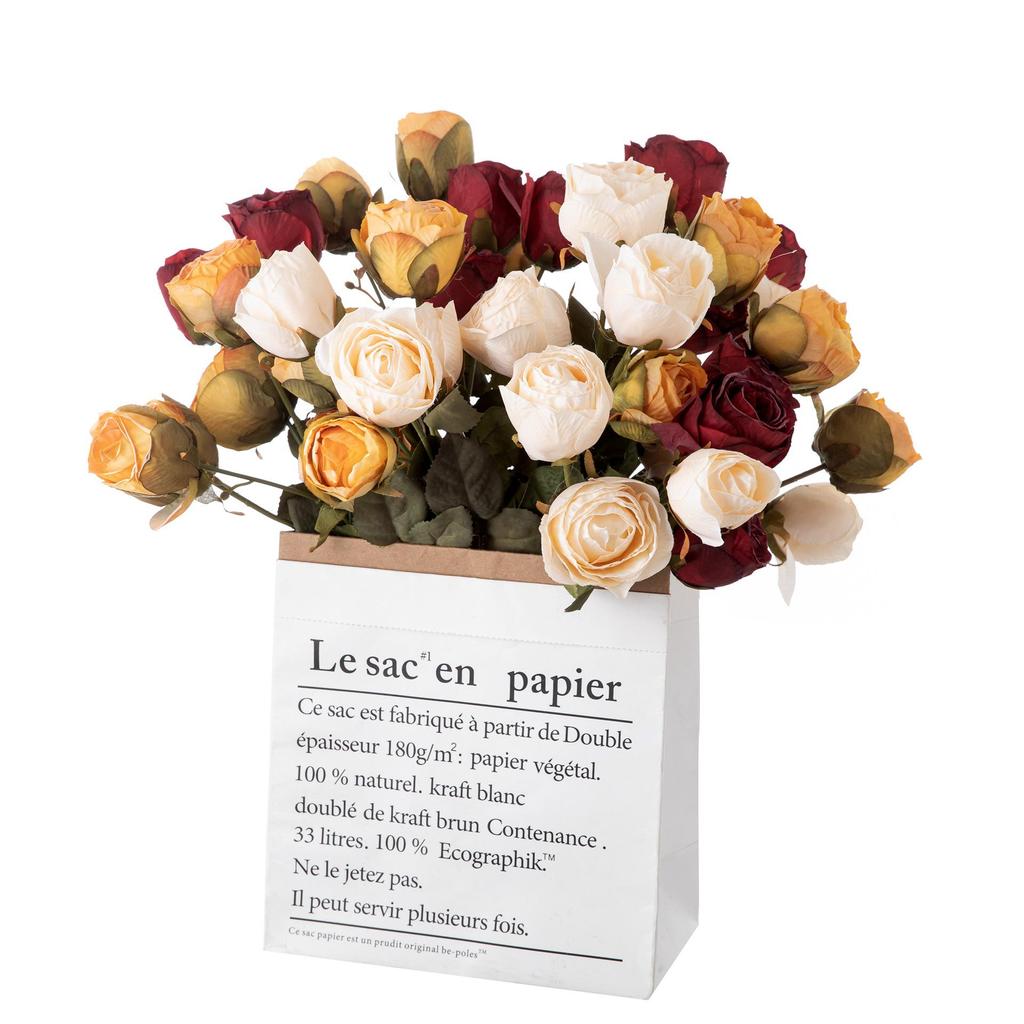 Clearance: 10% Off 3-Head Burned Rose Artificial Flowers | INS Style Home & Wedding Decor
