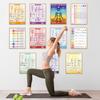 11pcs Chakras Posters (14.2 x 11.0 in) Yoga Poses Posters Set, Healing Meditation Yoga Pose with Crystals & Affirmations Quick Reference Guide,